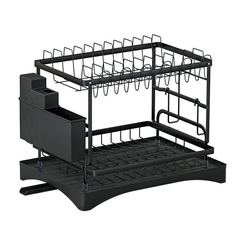 Cefito Dish Rack 2 Tier Expandable Drying Drainer Cutlery Holder
