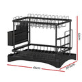 Cefito Dish Rack 2 Tier Expandable Drying Drainer Cutlery Holder