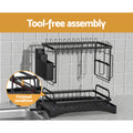 Cefito Dish Rack 2 Tier Expandable Drying Drainer Cutlery Holder