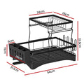 Cefito Dish Rack 2 Tier Expandable Drying Drainer Cutlery Holder
