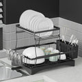 Cefito Dish Rack 2 Tier Expandable Drying Drainer Cutlery Holder