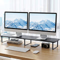 Artiss Dual Monitor Stand 100cm Riser Black Desk Organiser