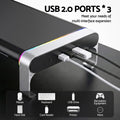 Artiss RGB Monitor Stand USB Hub Desk Organiser Charging Black