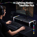 Artiss RGB Monitor Stand USB Hub Desk Organiser Charging Black