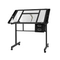 Artiss Black Drawing Desk Drafting Table with Storage
