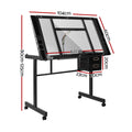 Artiss Black Drawing Desk Drafting Table with Storage