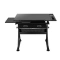 Artiss Drawing Desk Stool Set Adjustable Angle Tilt Drawers Black
