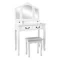 Artiss Dressing Table Stool Foldable Mirror White