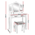 Artiss Dressing Table Stool Foldable Mirror White