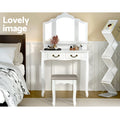 Artiss Dressing Table Stool Foldable Mirror White