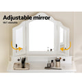 Artiss Dressing Table Stool Foldable Mirror White