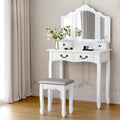 Artiss Dressing Table Stool Foldable Mirror White