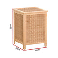 Artiss Laundry Hamper Wooden Storage Cabinet Organiser Bag