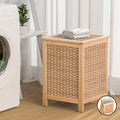 Artiss Laundry Hamper Wooden Storage Cabinet Organiser Bag