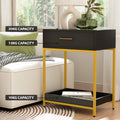 Artiss Bedside Table 2 Drawers Nightstand Black MASON