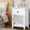 Artiss Bedside Table 2 Pack 1 Drawer White