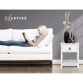 Artiss Bedside Table 2 Pack 1 Drawer White