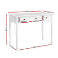 Artiss Console Table 3 Drawers White Hamptons Style
