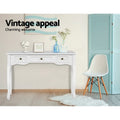 Artiss Console Table 3 Drawers White Hamptons Style