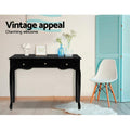 Artiss Console Table 3 Drawers Black Hamptons Style