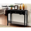 Artiss Console Table 3 Drawers Black Hamptons Style