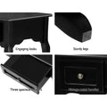 Artiss Console Table 3 Drawers Black Hamptons Style