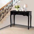 Artiss Console Table 3 Drawers Black Hamptons Style