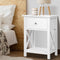 Artiss Bedside Table 1 Drawer White with Shelf