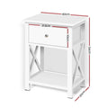 Artiss Bedside Table 1 Drawer White with Shelf