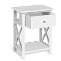 Artiss Bedside Table 1 Drawer White with Shelf