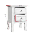 Artiss Bedside Table 2 Drawers White