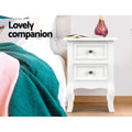 Artiss Bedside Table 2 Drawers White