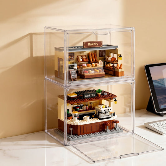 Artiss Clear Acrylic Display Case Box 2 Pack For Toys 54cm