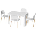 Artiss Dining Table 4 Chairs Set White Wood