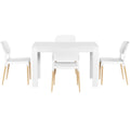Artiss Dining Table 4 Chairs Set White Wood