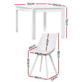 Artiss Rectangle Dining Table 4 Chairs Set White