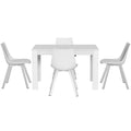 Artiss Rectangle Dining Table 4 Chairs Set White