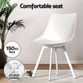 Artiss Rectangle Dining Table 4 Chairs Set White