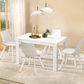 Artiss Rectangle Dining Table 4 Chairs Set White