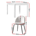 Artiss Dining Table 4 Chairs Set White Sherpa