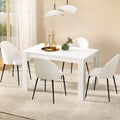 Artiss Dining Table 4 Chairs Set White Sherpa