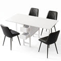 Artiss Dining Table and Chairs Set 5pcs Foldable Kitchen Furniture with 2 Drawers Black and White