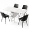 Artiss Dining Table and Chairs Set 5pcs Foldable Kitchen Furniture with 2 Drawers Black and White
