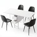 Artiss Dining Table and Chairs Set 5pcs Foldable with 2 Drawers Black and White