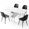 Artiss Dining Table and Chairs Set 5pcs Foldable with 2 Drawers Black and White