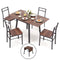 Artiss Dining Table and Chairs Set 5pcs with Extendable 60-120cm Drop-Leaf Table Brown