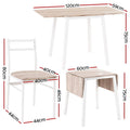Artiss Dining Table Chairs Set 5pcs Foldable Kitchen Natural White