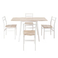 Artiss Dining Table Chairs Set 5pcs Foldable Kitchen Natural White