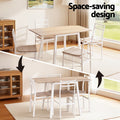 Artiss Dining Table Chairs Set 5pcs Foldable Kitchen Natural White