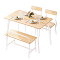 Artiss Dining Table Chairs Set 4 Bench Kitchen Natural White